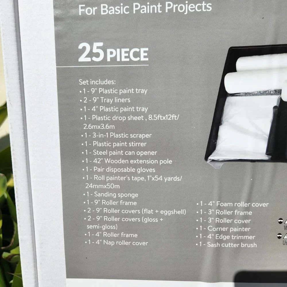 NEW 25 Piece Painting Tools Paint Roller DIY Home Improvement Supplies brushes